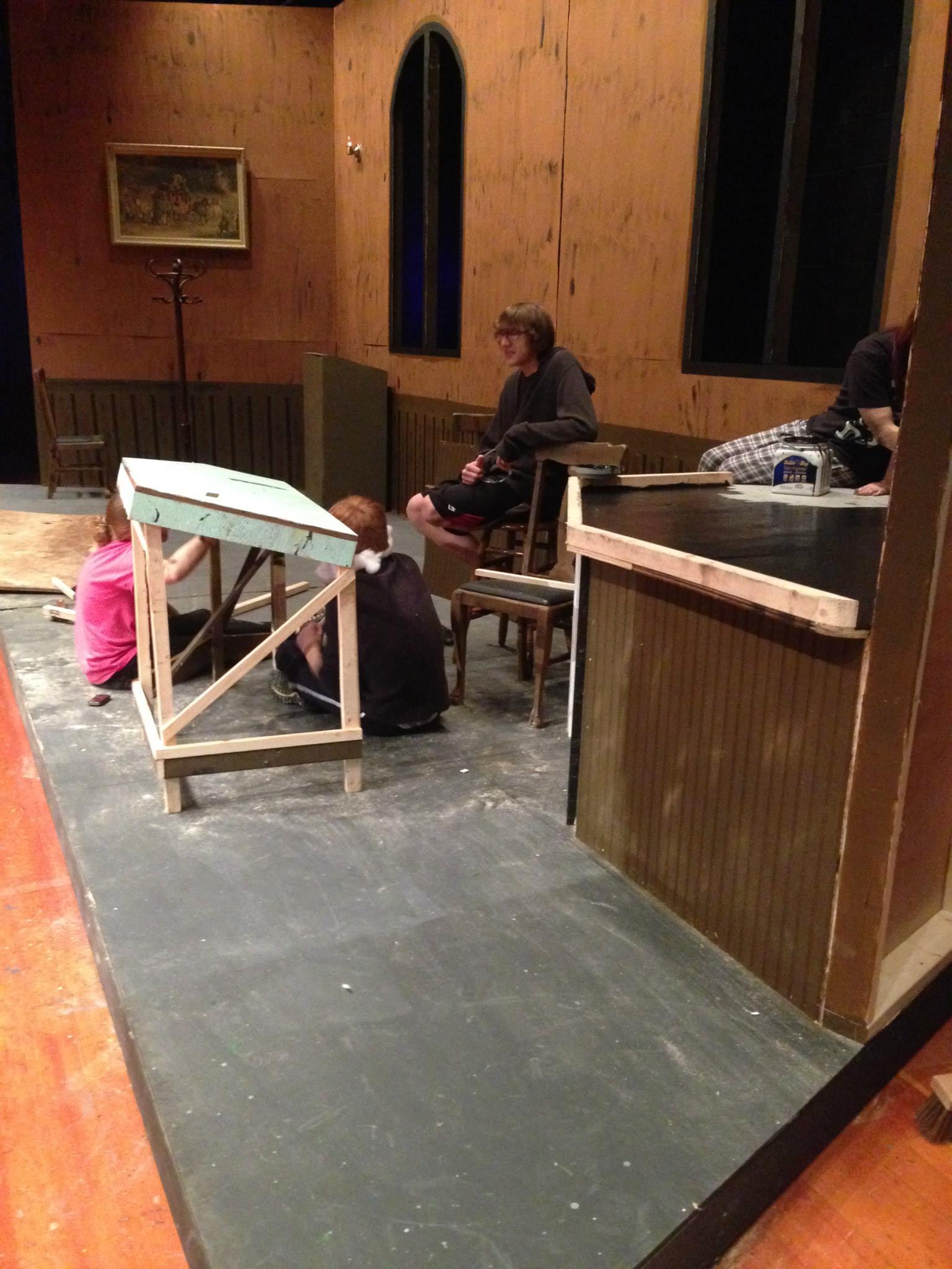 2013- Stage Crew plans the concepts for furniture on the set of 'A Christmas Carol'