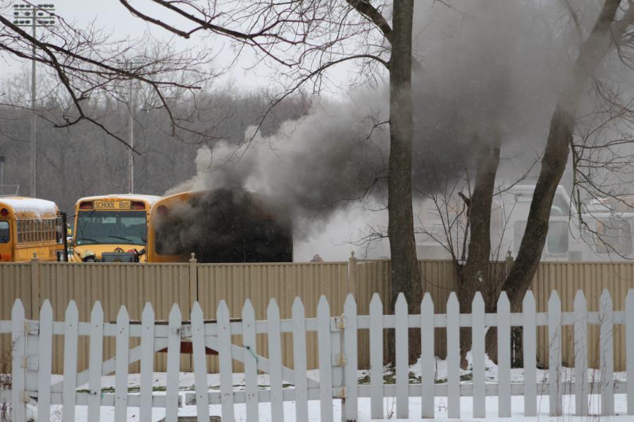 Alden CSD School Bus Caught Fire on Campus Wednesday